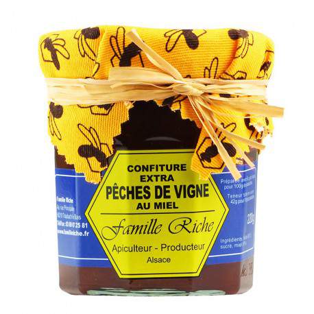 Confiture extra de pêches de vigne